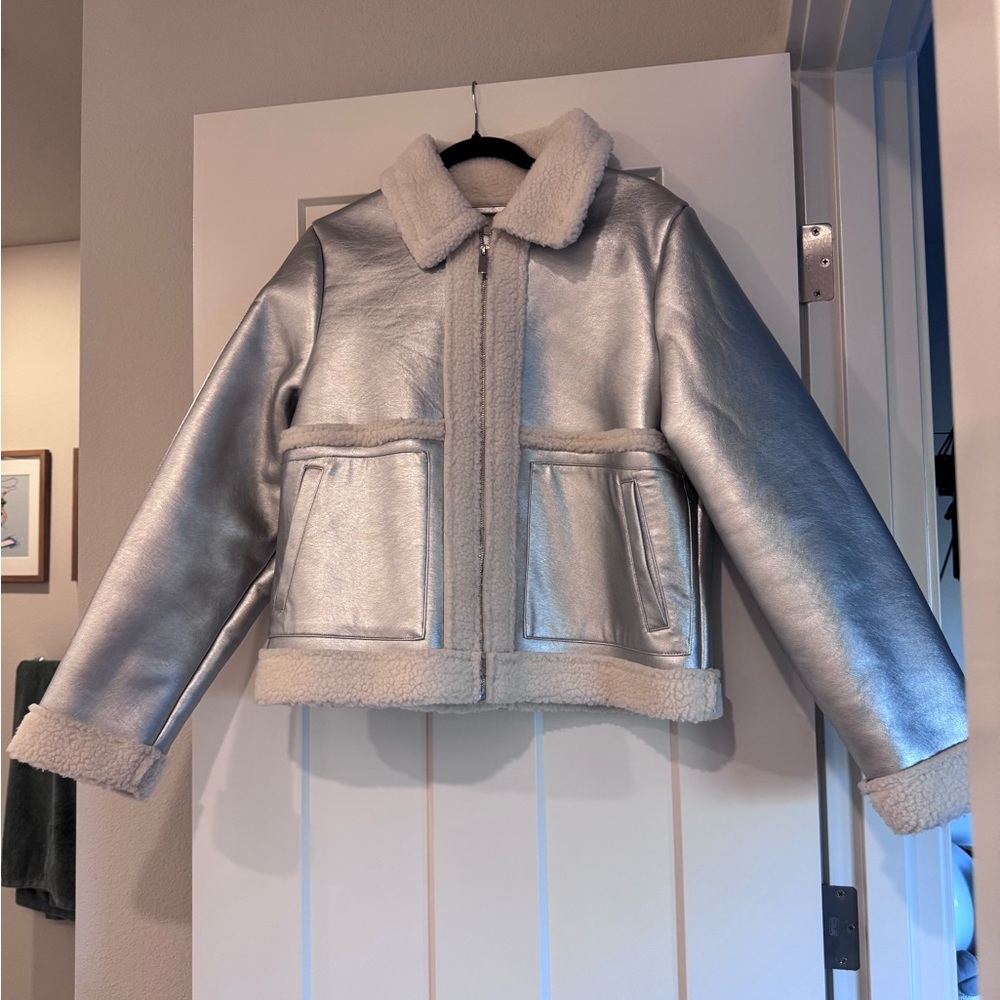 Sherpa Lined Silver Jacket